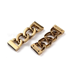 亜鉛合金の靴のバックルクリップ  ローファー 靴飾り チェーン チャーム  ゴールドカラー  23x70x5.5mm  穴：1.5mm&nbsp;FIND-WH0128-71G