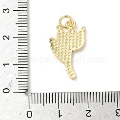 真鍮製エナメルペンダント  丸カン付き  鉛フリー＆カドミウムフリー  長持ちメッキ  18KGP本金メッキ  ラックめっき  花  22x12.5x2mm  穴：3.2mm&nbsp;KK-L239-052A-G