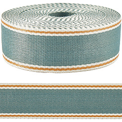6.25ヤードのポリコットンストライプツイルリボン  ギフト装飾用  ダークスレートブルー  1-1/2インチ（38mm）&nbsp;SRIB-CY0001-09B