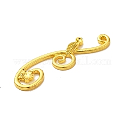 ラックメッキ合金ペンダント  カドミウムフリー＆鉛フリー  花と葉  ゴールドカラー  41.5x11.5x3mm  穴：1.4mm&nbsp;FIND-C063-07G