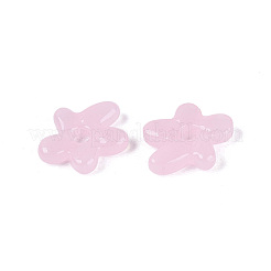 手作りランプワークビーズ  花  ピンク  18~18.5x17~17.5x4~5mm  穴：3~4mm&nbsp;LAMP-N024-38L