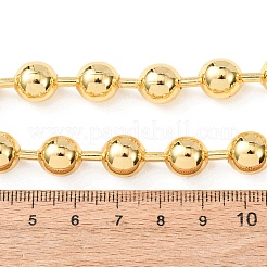 真鍮製ボールチェーンネックレス（男女兼用）  18KGP本金メッキ  17.32インチ（44cm）  ビーズ：9.5~10mm&nbsp;NJEW-H089-01G