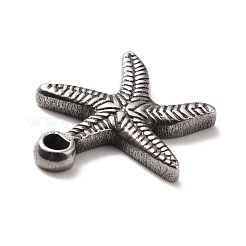 変色しない304ステンレススチールチャーム  ヒトデ  ステンレス鋼色  15x14.5x2mm  穴：1.6mm&nbsp;STAS-B024-59P