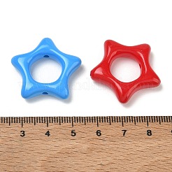 ベーキングペイント不透明アクリルビーズ  スター  ミックスカラー  27x29x7mm  穴：2.2mm&nbsp;AC-CBACF8A-02
