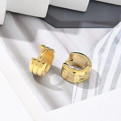 女性用304ステンレスフープピアス  316サージカルステンレススチール製耳ピン付き  イオンプレーティング（ip）  リング  ゴールドカラー  13.5x7mm&nbsp;EJEW-C096-57G