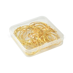 32個 4スタイル アイアン ハギー フープ イヤリング 金具  ゴールドカラー  22ゲージ  25~40x1.2~1.3mm  ピン：0.6mm&nbsp;IFIN-FS0001-50