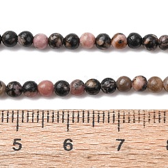 天然石ロードナイトビーズ連売り  ラウンド  3~3.5mm  穴：0.7mm  約135~139個/連  14.76''~14.96''（37.5~38センチメートル）&nbsp;G-Z116-A14-3mm