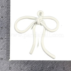 焼付塗装合金ペンダント  蝶結び  ホワイト  45x42x6mm  穴：3mm&nbsp;LS-FIND-G080-02A