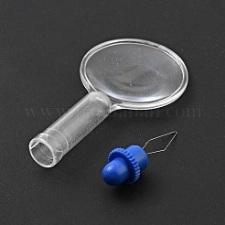鋼製ミシン針装置糸通し器  スレッドガイドツール  プラスチック拡大鏡付き  透明  65x29x9.5mm&nbsp;TOOL-B006-02