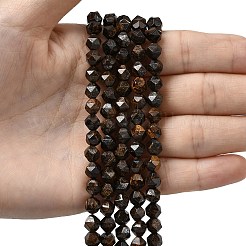 天然石ブロンザイトビーズ連売り  スターカットラウンドビーズ  多面カット  5~6x5~6x5~6mm  穴：1~1.2mm  約64~68個/連  14.80''~15.04''（37.6~38.2センチメートル）&nbsp;G-Z119-A30-01