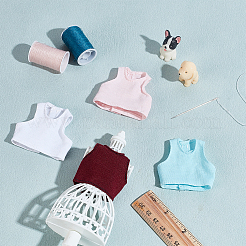 布製人形用ノースリーブTシャツ4枚（4色）  女の子の人形のドレッシングアクセサリー用  ミックスカラー  59x58x2.5mm  1pc /カラー&nbsp;DIY-GO0002-47
