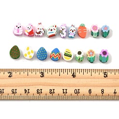 イースターをテーマにした手作りポリマー粘土ビーズ連売り  ミックスカラー  9~12.5x6~8.5x4~5mm  穴：1.4~1.8mm  100個/セット&nbsp;CLAY-FP0001-17