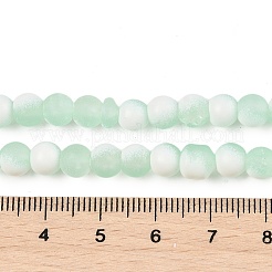 つや消しクラックルガラスビーズ連売り  ロンデル  アクアマリン  8x7mm  穴：1.6mm  約106個/連  30.31''（77センチメートル）&nbsp;GLAA-U001-8mm-M01