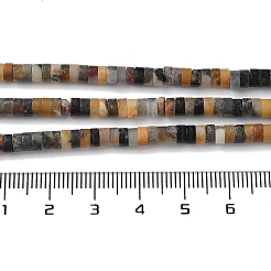 天然フラワーアマゾナイトビーズ連売り  ディスク  ヒシビーズ  4x2mm  穴：1mm  約173個/連  15.39~15.43''（39.1~39.2センチメートル）&nbsp;G-E612-A02-B