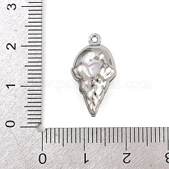 フルーツ304ステンレススチールペンダント  ステンレス鋼色  アイスクリーム  21x11x6mm  穴：1.2mm&nbsp;STAS-P418-03F-P