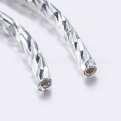 真鍮製チューブビーズ  多面カット  ツイスト  ミックスカラー  25x1.5mm  穴：0.5mm&nbsp;KK-K197-36