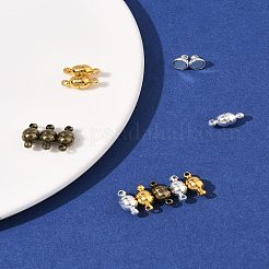 12セット3色真鍮マグネットクラスプ  カン付き  オーバル  ミックスカラー  11x5mm  穴：1mm&nbsp;KK-FS0001-55B