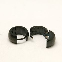 ファッション 304 ステンレススチール フープ イヤリング  ガンメタ色  12x13x5mm  ピン：0.8mm&nbsp;EJEW-G121-47-3