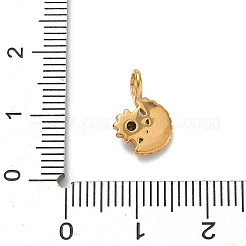304ステンレスペンダント  ラインストーン付き  ムーン  13x9x4.5mm  穴：3mm&nbsp;STAS-H243-07B-G