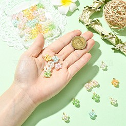 40個 8スタイル ABSプラスチック模造真珠ペンダント  足跡  明るい金色の銅線付き  ミックスカラー  16mm  穴：1.6mm  5個/スタイル&nbsp;PALLOY-CJ00177