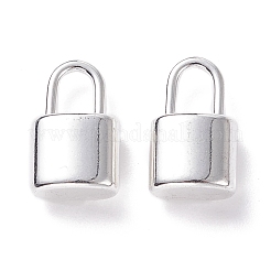 304ステンレスペンダント  南京錠  銀  12.6~13.5x8x5mm  穴：4.5~5.5x3mm&nbsp;STAS-P231-18S