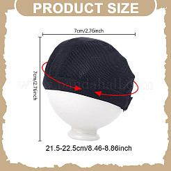 女性用PPメッシュネットウィッグキャップ  ブラック  70x54mm&nbsp;DIY-WH0683-07A