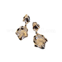 女性用合金スタッドダングルイヤリング  ナゲット  銀  55x25mm&nbsp;WG5D740-02