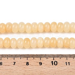 天然石イエロージェイド翡翠ビーズ連売り  ロンデル  8x5mm  穴：1mm  約40個/連  7.80''（19.8センチメートル）&nbsp;X-G-T138-74B