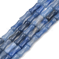 天然石ブルーアベンチュリンビーズ連売り  竹の共同  染め＆加熱  12x5mm  穴：1.2mm  約37個/連  14.96''（38センチメートル）&nbsp;GG-CBAEB22-A05-01