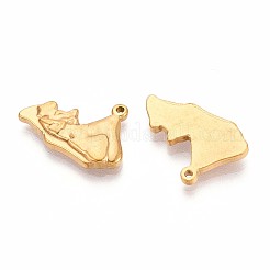 ステンレスペンダント201個  山の魅力  イオンプレーティング（ip）  18KGP本金メッキ  14.5x21x2.5mm  穴：1.2mm&nbsp;STAS-N109-223G