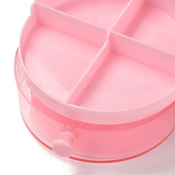 丸いプラスチック製のアクセサリー箱  透明カバー付き11.9x7.1層  ピンク  5cm  [1]区画/ボックス&nbsp;OBOX-F006-08