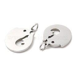 変色しない304ステンレススチールペンダント  丸カン付き  魚のチャーム  ステンレス鋼色  17x15x1.4mm  穴：3.2mm&nbsp;STAS-Z042-17P