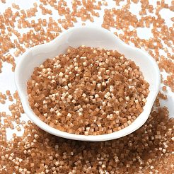 ガラス竹ビーズ  模造キャットアイ  シリンダー  ペルー  2x1.5mm  穴：1.2mm  約125000個/ポンド&nbsp;SEED-B001-03A-04
