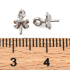 ラックメッキ真鍮製ペンダントベイル  鉛フリー＆カドミウムフリー  長持ちメッキ  花  プラチナ  8.5x5.5mm  穴：1mm&nbsp;KK-Z070-22P