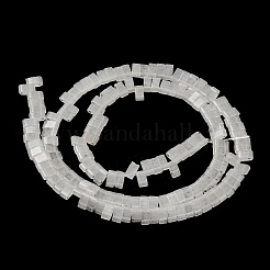 天然石ホワイトジェイドビーズ連売り  2穴  長方形  2.5~3x5x2.5mm  穴：0.8mm  約138~140個/連  15.28''~15.31''（38.8~38.9センチメートル）&nbsp;G-Z045-A06-01