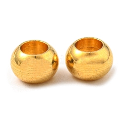 304ステンレススチールロンデルビーズ  大穴ビーズ  ゴールドカラー  8x5.5mm  穴：4mm&nbsp;X-STAS-I020-14G