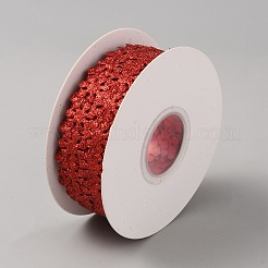 スノーフレークポリエステルリボントリム  レッド  3/4インチ（20mm）  約25ヤード（22.86m）/ロール&nbsp;DIY-WH0568-45B
