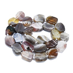 天然石ボツワナアゲートビーズ連売り  ナゲット  13~17x11~13x4~6mm  穴：0.8mm  約24~25個/連  16.54インチ（42cm）&nbsp;G-K245-L03-01