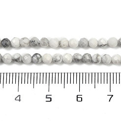 天然石ハウライトビーズ連売り  多面カット  ラウンド  3mm  穴：0.6mm  約131個/連  14.96