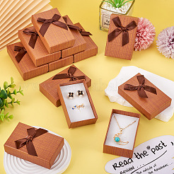 厚紙のジュエリーボックス  ジュエリーギフト包装用  ちょう結びの長方形  バリーウッド  8.3x5.3x2.4cm&nbsp;CON-TAC0001-14E