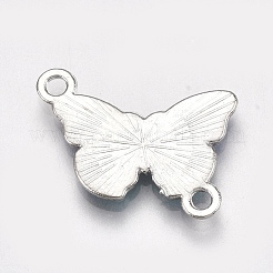 印刷された合金リンクコネクター  エナメル  蝶  プラチナ  ミックスカラー  14.5x20.5x2mm  穴：1.8mm&nbsp;PALLOY-S118-16