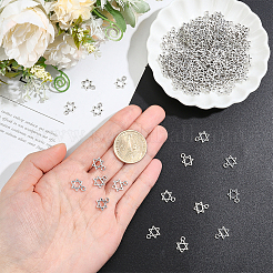 200 個のチベットスタイル合金チャーム  デビッドチャームの星  アンティークシルバー  12.5x9x1mm  穴：1.6mm&nbsp;FIND-HY0005-41