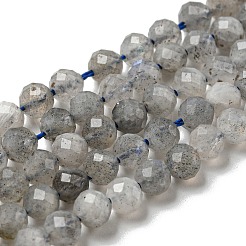 多面カットラウンド天然ラブラドライトビーズ連売り  4mm  穴：0.8mm  約100個/連  15.5インチ&nbsp;G-I156-03-4mm