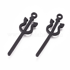 合金ペンダント  焼き付け塗料  ハロウィン用  ハロウィンの悪魔の杖  ブラック  29x8x2mm  穴：1.5mm&nbsp;ENAM-E568-17