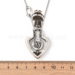 男性用真鍮製回転ギアペンダントネックレス  アンティークシルバー＆ステンレス鋼の色  24.02インチ（61cm）&nbsp;NJEW-S451-01AS