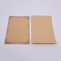 紙の手紙の文房具  花模様の長方形  淡い茶色  21x14.5x0.01cm  8sheets /バッグ&nbsp;DIY-WH0184-25A