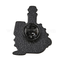 ブランデー熟成の自分流エナメルブローチ  バックパック用合金ラペルピンバック  ブラック  オレンジ  33x25mm&nbsp;JEWB-I063-02EB-01
