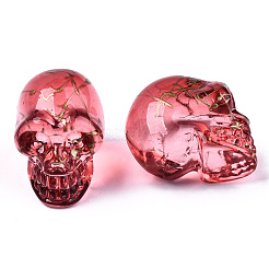 電気メッキk9ガラスディスプレイ装飾  ドローベンチ  スカル  ハロウィン用  レッド  22x18x26mm&nbsp;GLAA-R220-01-B03