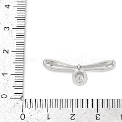 真鍮マイクロパヴェクリアキュービックジルコニアマンテルパーツ  バー  プラチナ  10.5x29.5x3.5mm  穴：1.2mm&nbsp;LS-KK-U051-05P