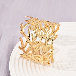 女性用304ステンレススチールカフバングル  ブランチ  イオンプレーティング（ip）  ゴールドカラー  1-3/4インチ（4.5cm）  内径：2インチ（5cm）&nbsp;BJEW-G757-02G